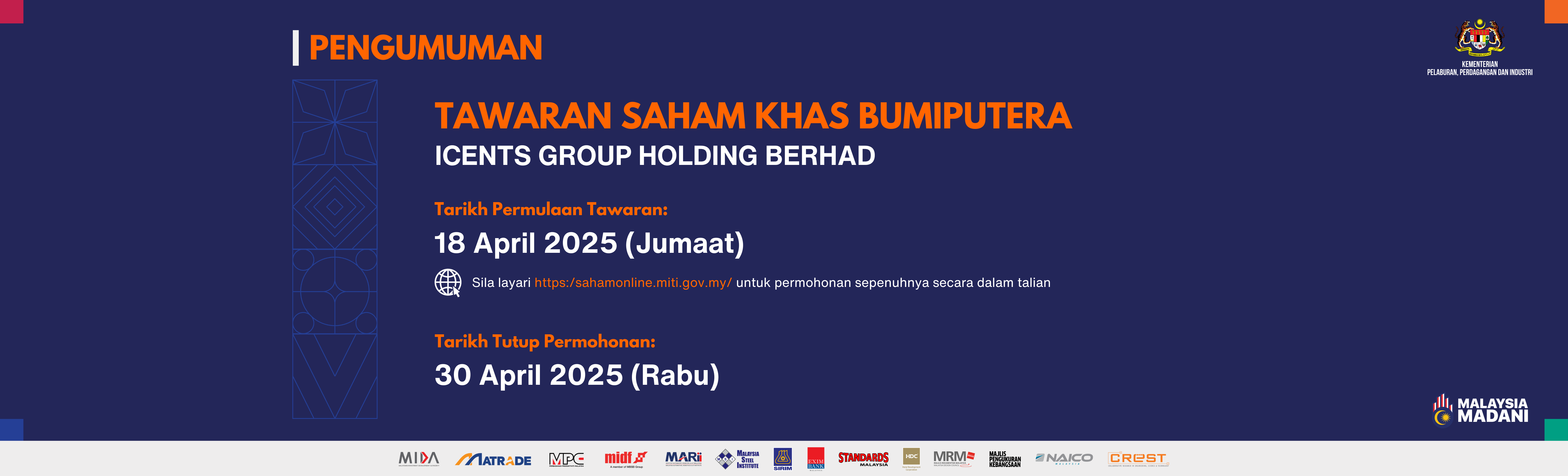 TAWARAN SAHAM KHAS BUMIPUTERA ICENTS GROUP HOLDINGS BERHAD